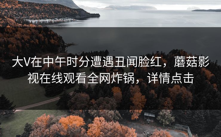 大V在中午时分遭遇丑闻脸红，蘑菇影视在线观看全网炸锅，详情点击