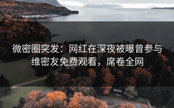 微密圈突发：网红在深夜被曝曾参与维密友免费观看，席卷全网