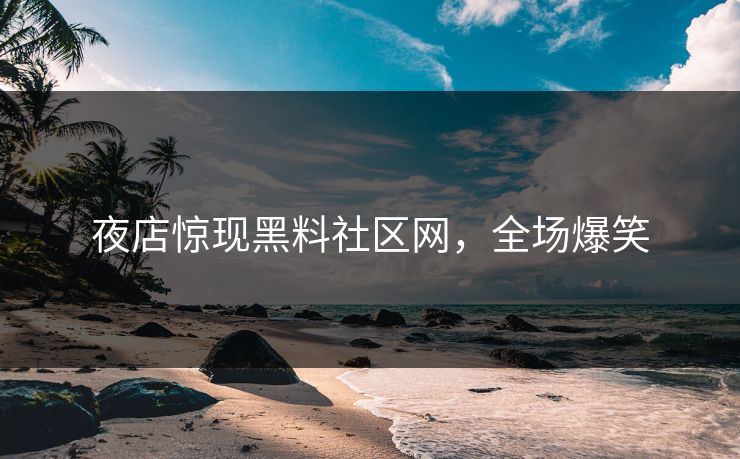 夜店惊现黑料社区网，全场爆笑