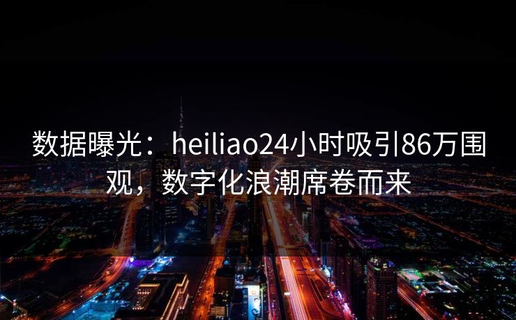 数据曝光:heiliao24小时吸引86万围观,数字化浪潮席卷而来
